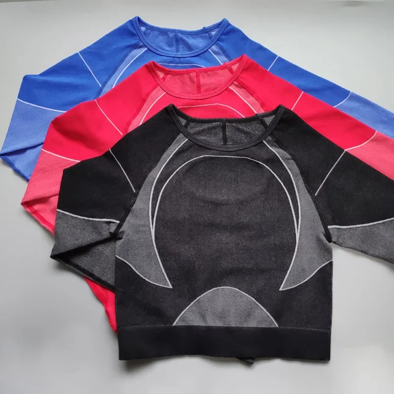 Nepoagym Women Seamless Crop Top Long Sleeve Yoga Top Long Sleeve Workout Shirt Women