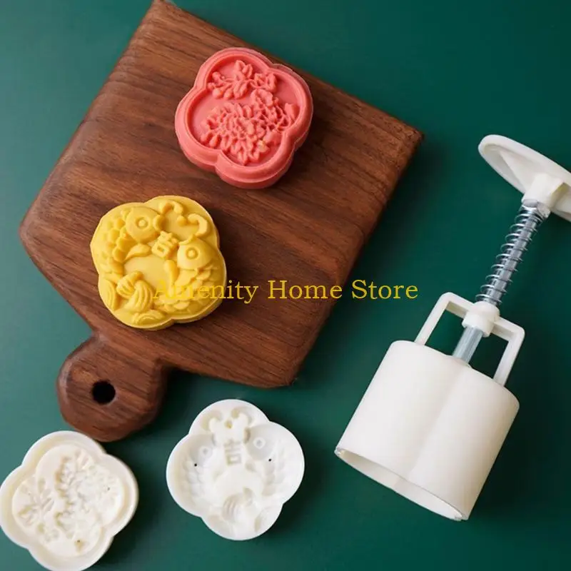 F26C Mooncake Mold Fish Shaped Plastic Material for Moon Festival DIY Baking Mooncake