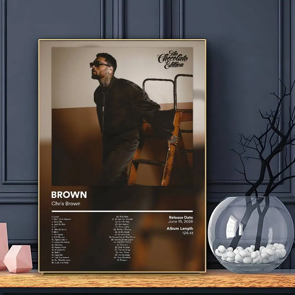 Singer C-Chris B-Brown Poster HD Sticky Wall Art Printing Waterproof Home Living Bed Room Bar Aesthetic Decor