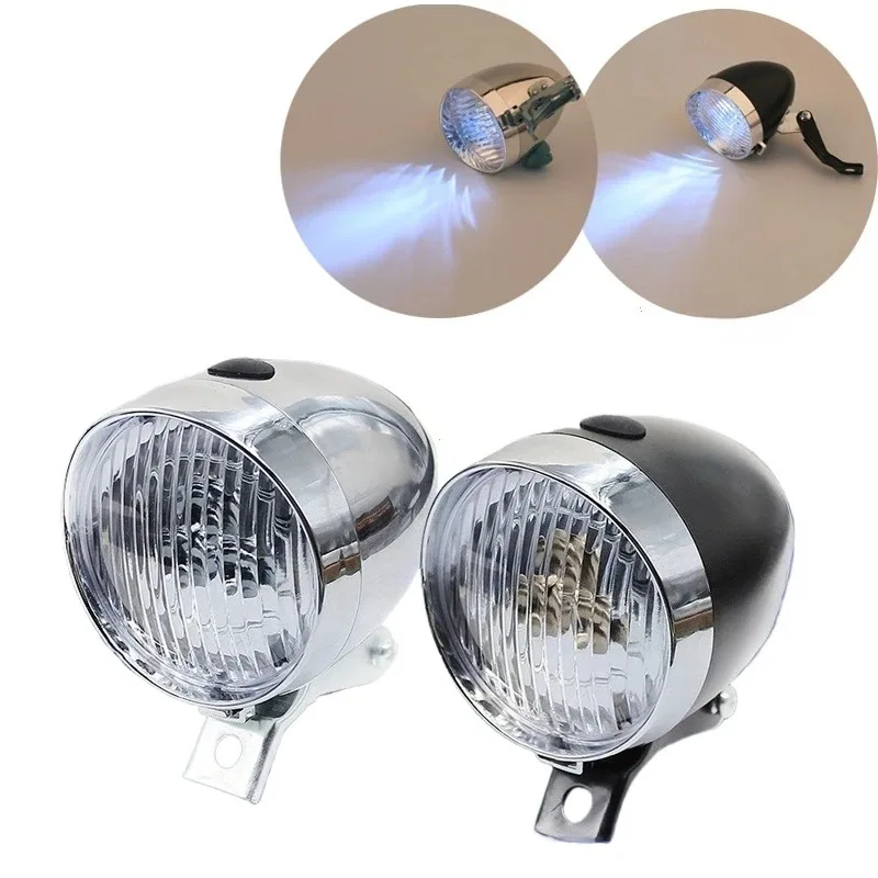 Ретро велосипедная фара из АБС-пластика, классический велосипедный фонарь, светодиодный передний фонарь для ночной езды на велосипеде с кронштейном без батареи Ретро велосипедная фара из АБС-пластика, классический велосипедный фонарь, светодиодный передний фонарь для ночной езды на велосипеде с кронштейном без батареи