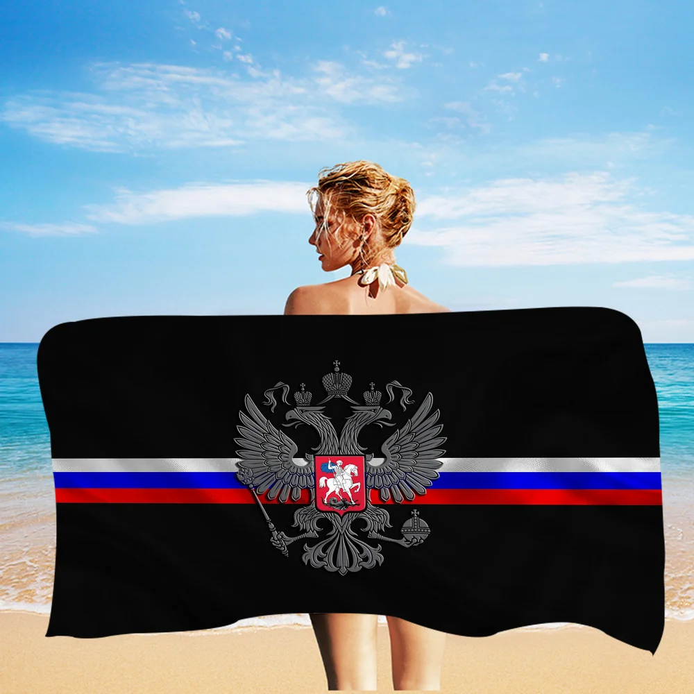 Russian Flag Big Microfiber Beach Towels Quick Dry Towel Sand Beach Towels Pool Towel for Travel Swim Pool Yoga