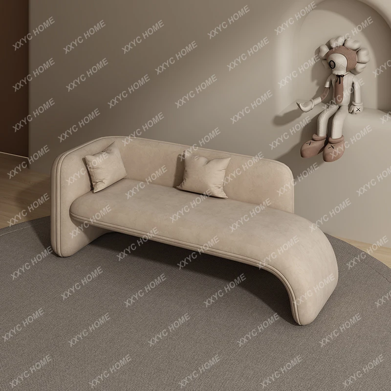 MM Modern minimalist princess bedroom leisure sofa flannel small apartment living room lazy lounge chair hotel leisure couch
