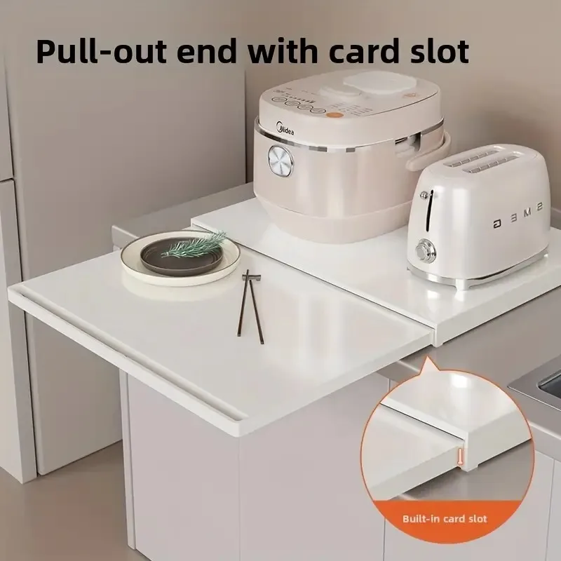 Pull-out kitchen storage rack, microwave and oven safe, space-saving metal pull-out shelves, suitable for storing cookware and p