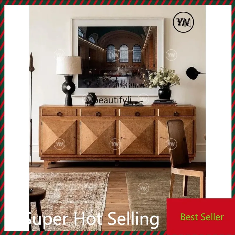 

M71 Retro solid wood dining side cabinet, entrance TV cabinet, medieval storage cabinet, simple and modern