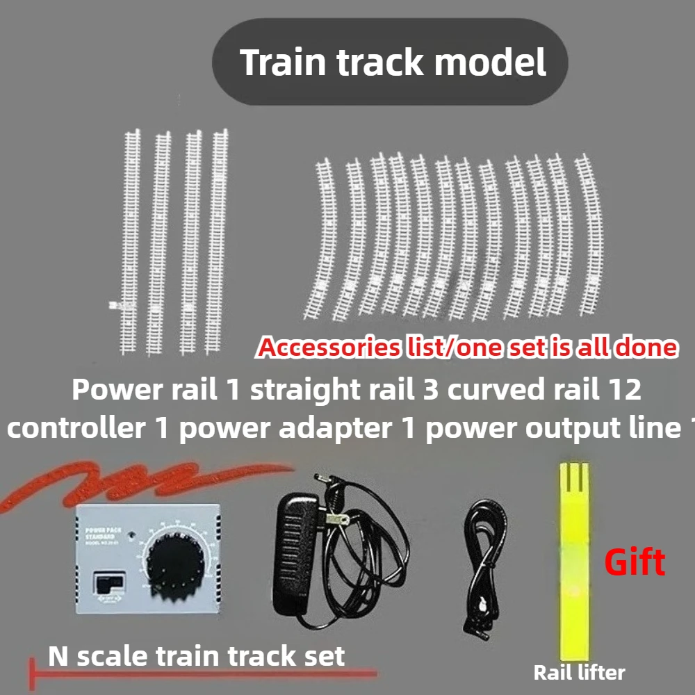 

Набор железнодорожных гусениц N-типа 1/160 Комбинированный набор латунных гусениц большого размера включает в себя полный контроллер, аксессуары для гусениц и поездов