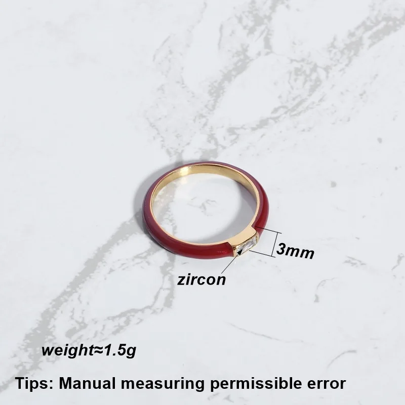 LESIEM Hot selling Gold Plated Gentlewoman wedding rings Wine red oil dripping ring with super white color ring men jewellery