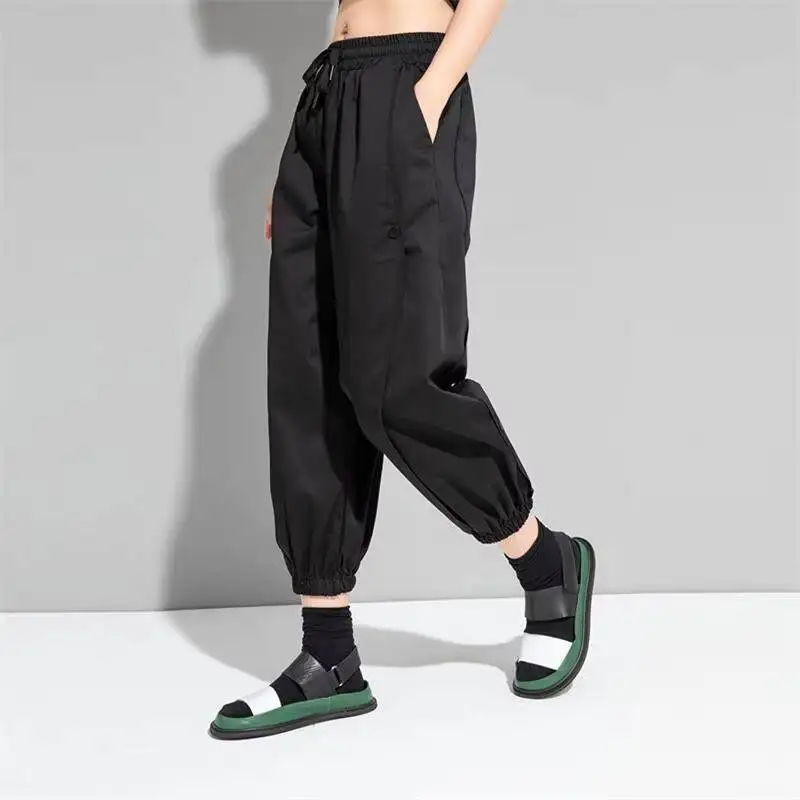 Pantalones Harun para mujer, ropa de primavera y otoño, Hip-Hop oscuro, sencillo, holgado, con personalidad