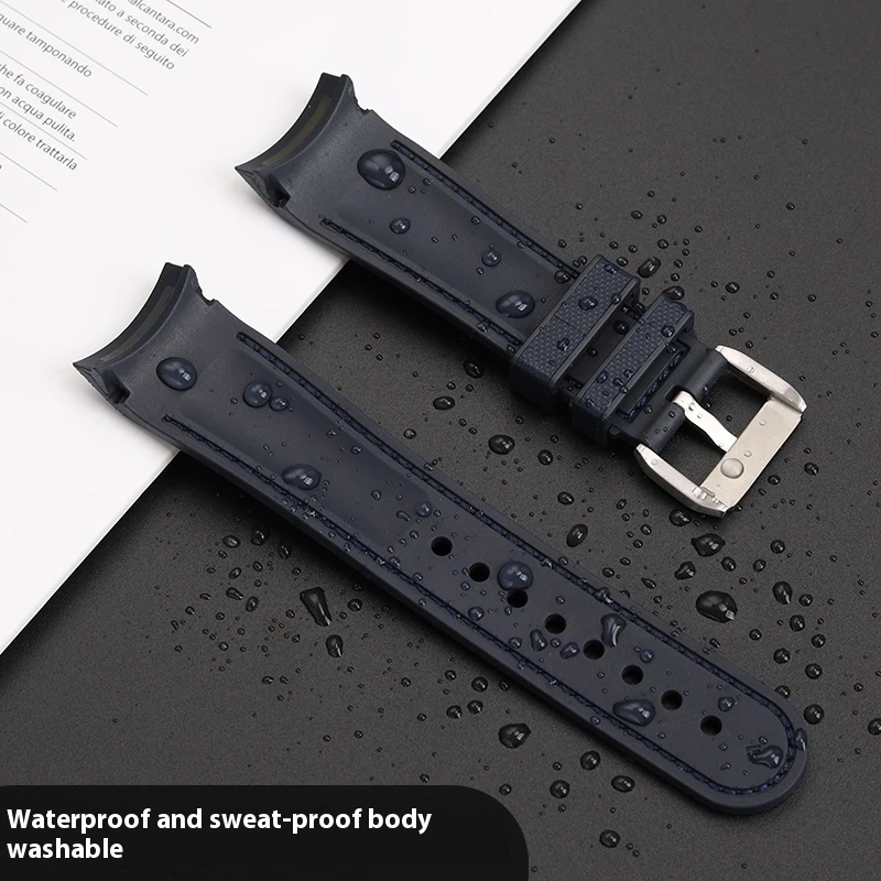 For Blancpain Fifth Fathoms 5000 5015 5025 Black Warrior Rubber Strap Curved Interface Watchband 23mm FKM Waterproof Bracelet