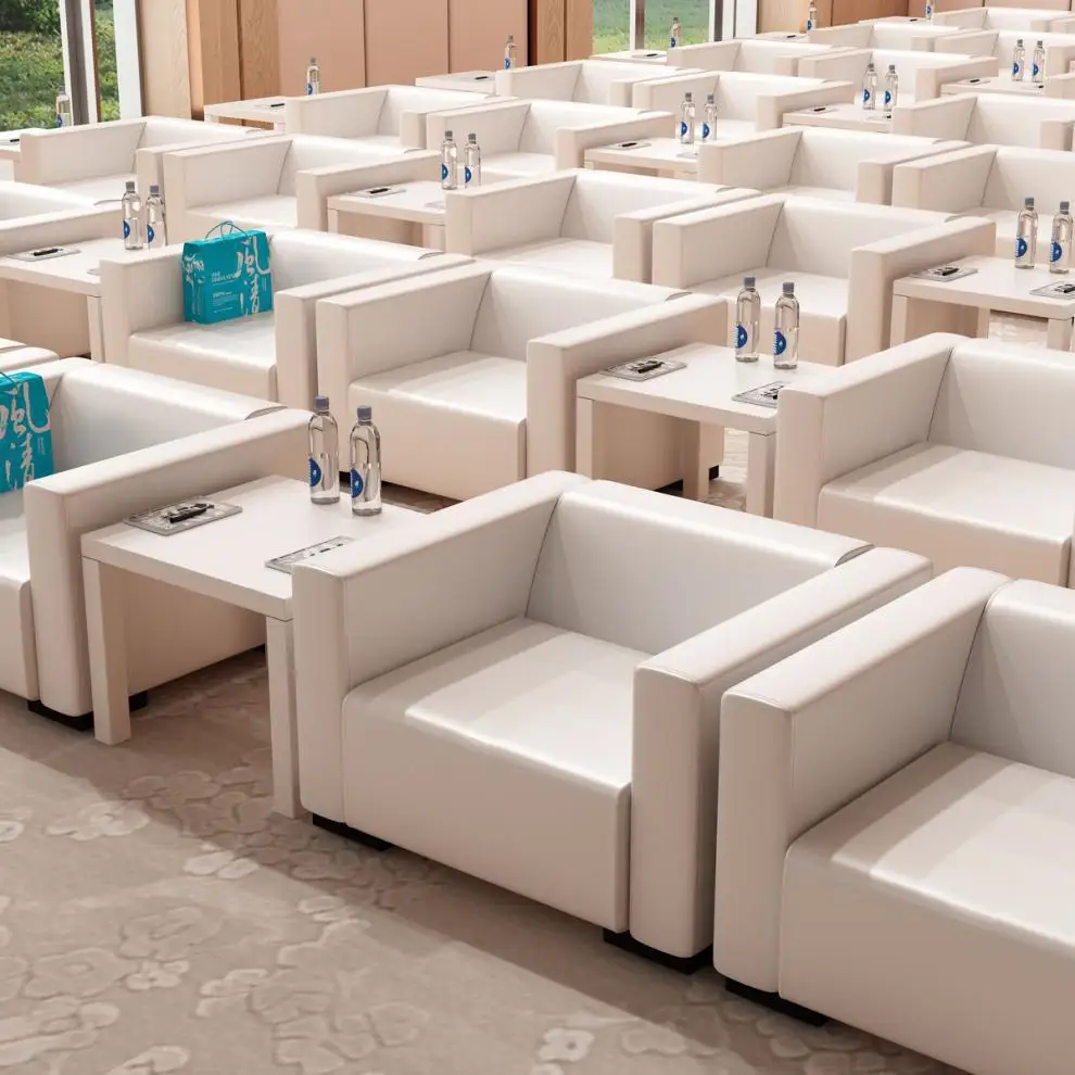 Wholesale Modern Simple White Office Exhibition Sofa Conference Reception Single Seat Sofa Combination