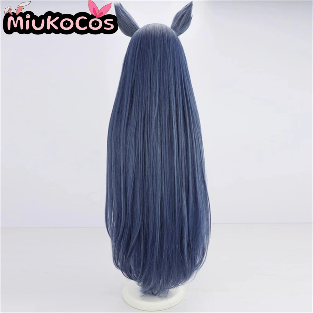 IN STOCK ヒシアマゾン Hishi Amazon Cosplay Wig With Ears and Tail MiukoCosplay Umamusume:Pretty Derby Cosplay Blue Hair