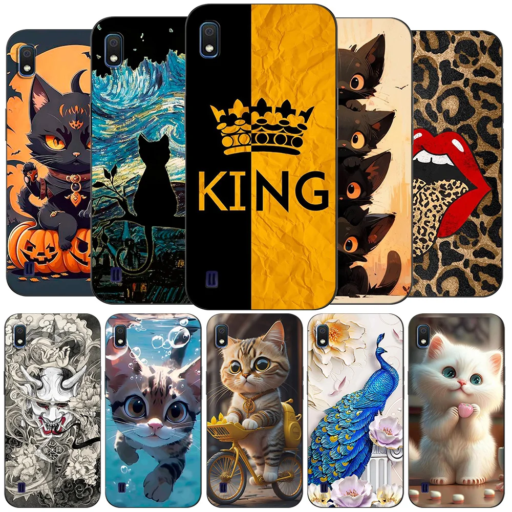 For Samsung A10 Case Phone Cover On Samsung Galaxy A10 GalaxyA10 A 10 SM-A105F A105 A105F black tpu case creative cute design