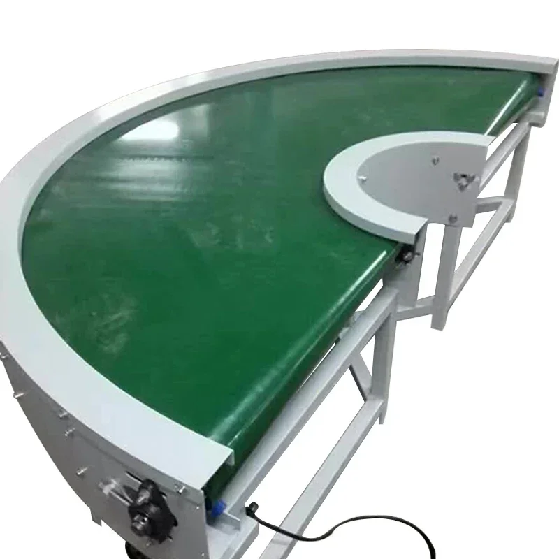 90 ° 180 ° PVC curved belt conveyor, suitable for factory automation production lines