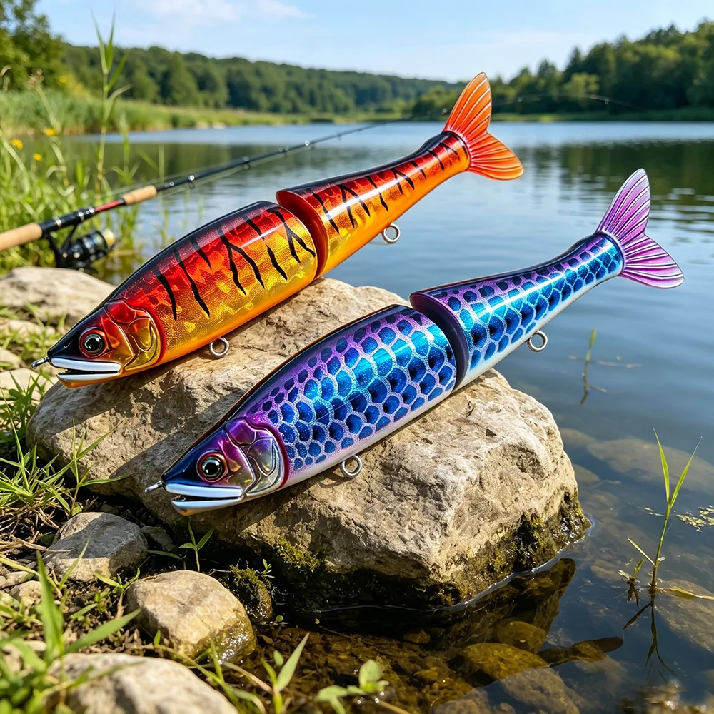 CFLURE Fisnhing Lure Swimbait Floating Slow Sinking 220mm Big Bass Fishing Jointed Baits Slide Lures For Pike Musky Perch