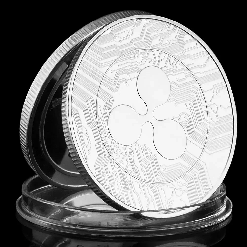 Ripple Crypto Coins Physical Cryptocurrency coin Silver Plated Souvenirs and Gifts Home Decorations Commemorative Coins