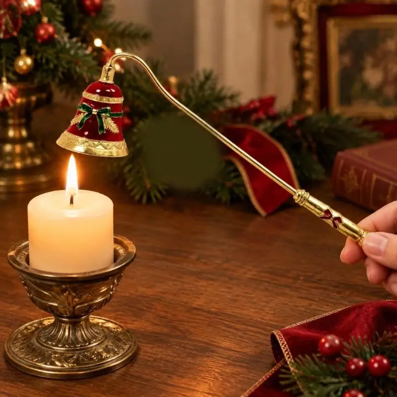 Flame-Covering Snuffer with Elongated Handle, Christmas Decorative Accent for Seasonal Displays and Scented or Jar 55KF
