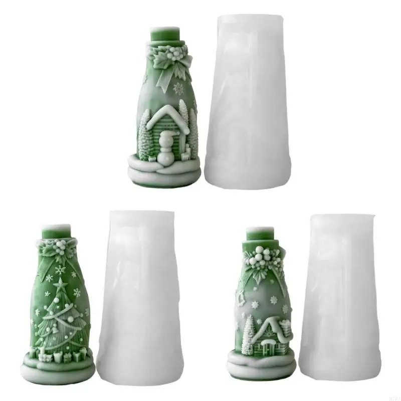 

97BA Christmas Embossed Silicone Mold For Making Soap Resin Crat