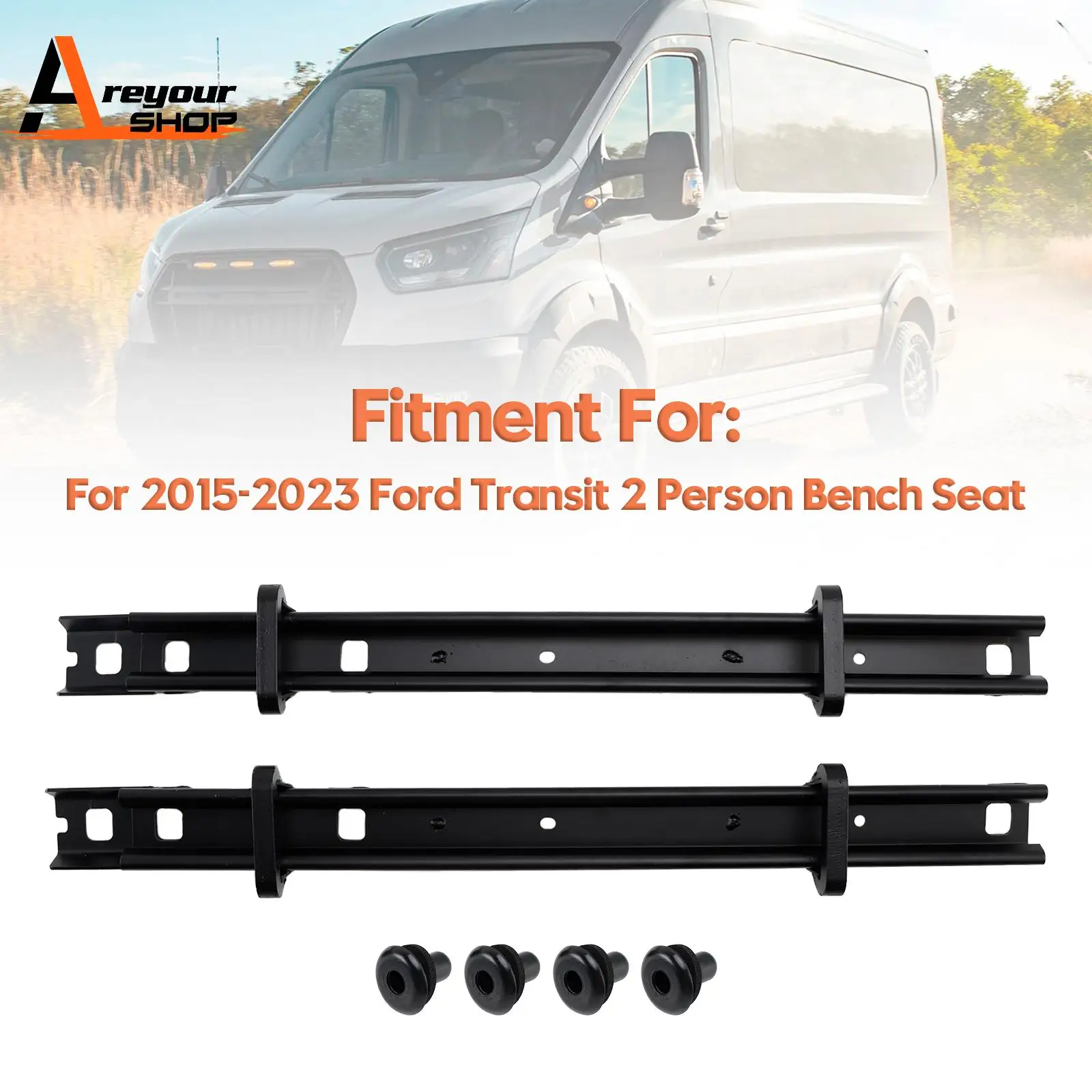2Pcs Seat Bracket Floor Track Bracket for 2015-2023 Ford Transit 2 Person Bench Seat