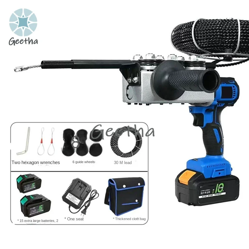 110V/220V Fully Automatic Electric Concealed Wire Pull Wire Multi-functional Lithium Battery Threading Hydropower Construction