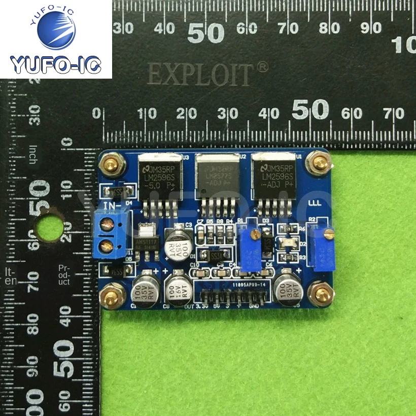 Free Ship 1PCS DC-DC Automatic Step-up/Step-down Module LM2577 LM2596 4 Outputs Xun Xing Yi