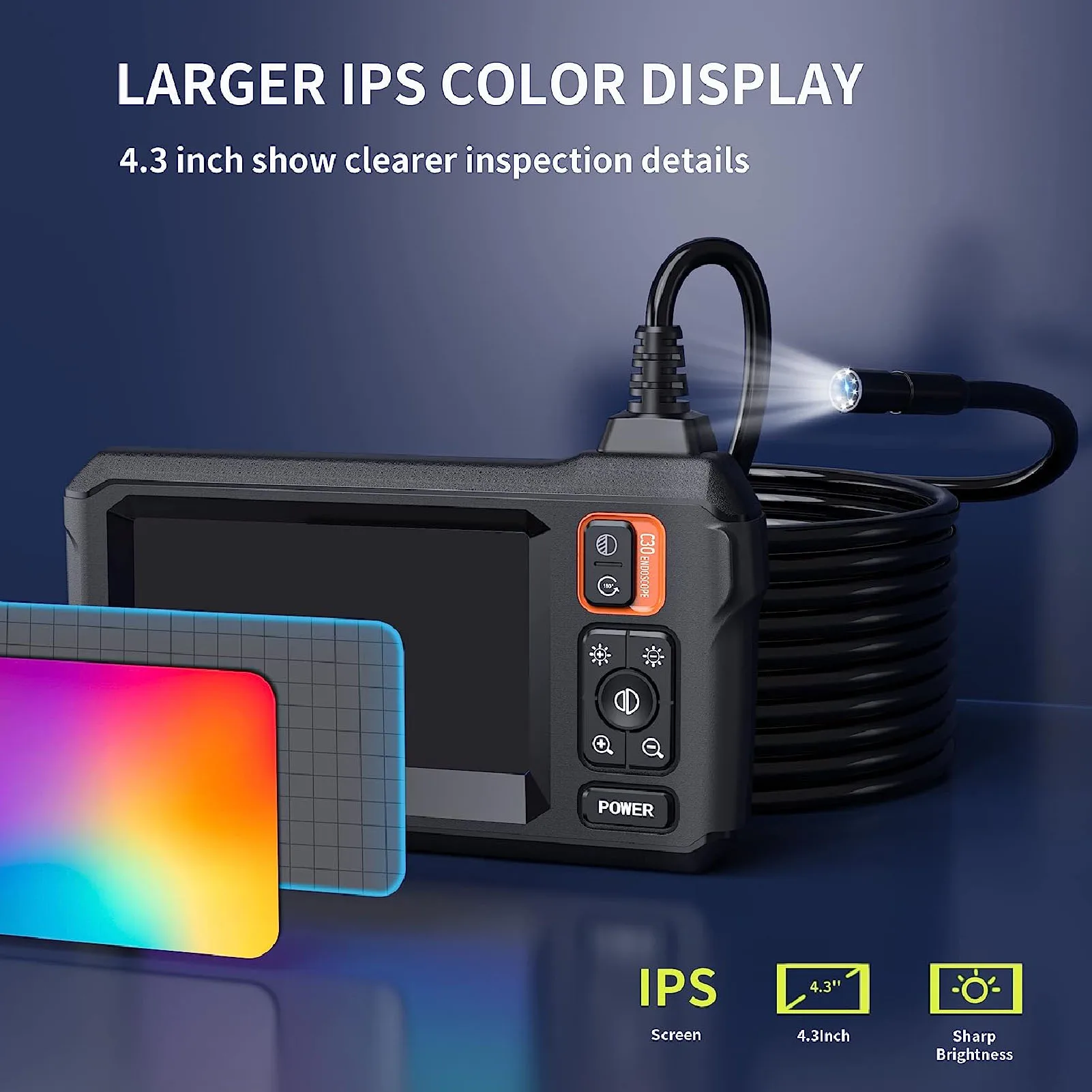 

Промышленный эндоскоп HD1080P, 4,3-дюймовый IPS-экран, USB-камера 8 мм, встроенная 8 светодиодов, объектив 8 мм, IP67, водонепроницаемый USB-эндоскоп