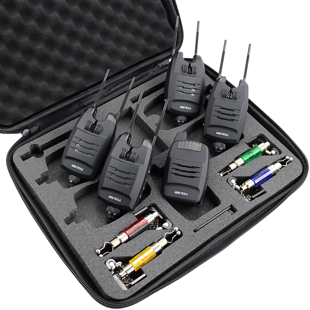 

1 + 4 беспроводной аварийный набор для ловли карпа с светодиодный сигнализацией для ловли рыбы со свингером B1228-B4