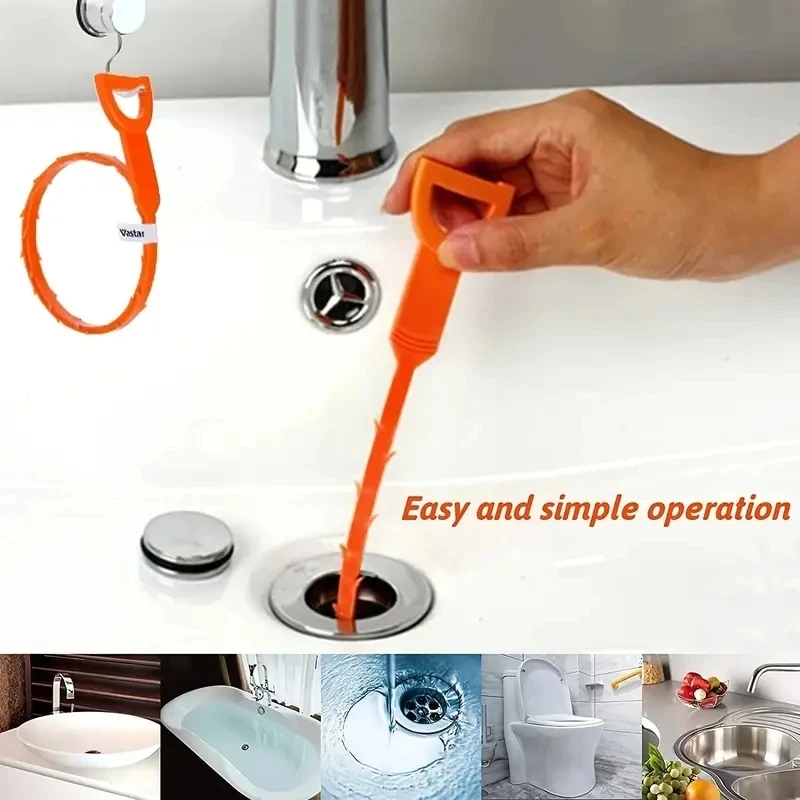 5/10/20Pcs Kitchen Pipe Unclogging Hook Drain Cleaner Snake Pipe Dredging Tool Unblocker Clog Anti Blocking Cleaning Hook Sewer