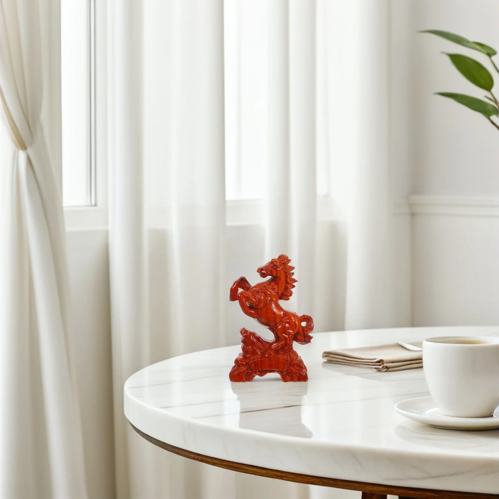 Elegant Wooden Horse Statue Rustic Charm Versatile Home Decor Styles Standing Horse Design Classic Appeal Statues for Home Decor