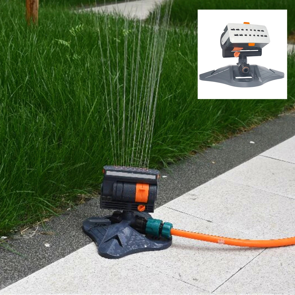 

16 Holes Swing Sprinkler 4 Spraying Modes Automatic Swing Sprinkler Head Garden Watering Beam Maintenance Courtyard Watering 1Pc