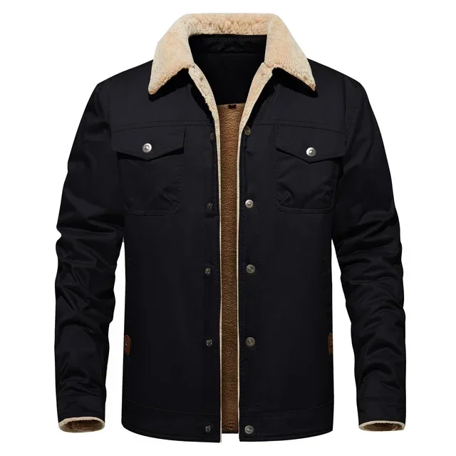 

Streetwear Winter Men Jackets New Pocket Buttons Formal Warm Fleece Brand Jacket Windproof Mens Jackets High Quality Coats Men