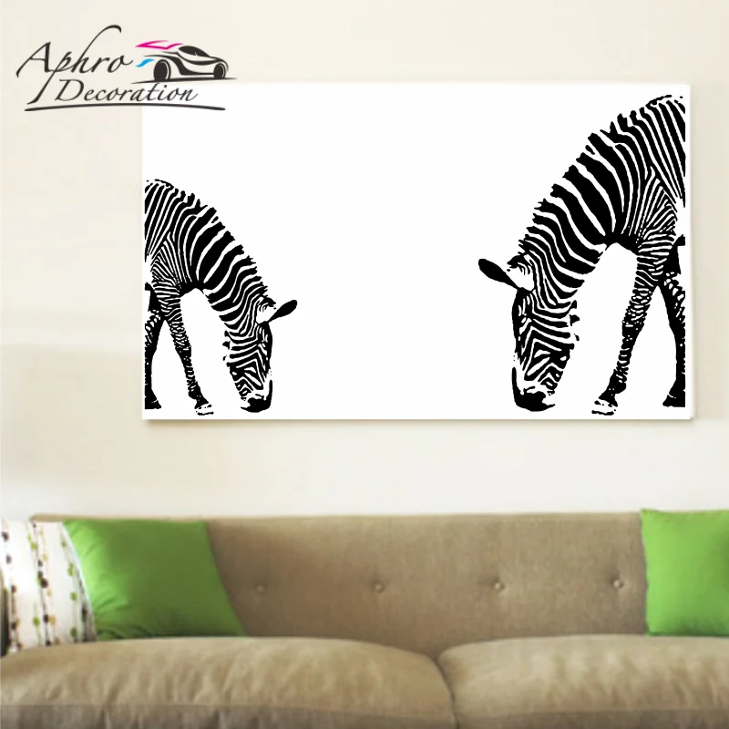Zebra Muursticker Adesivo De Parede DIY Wall Stickers Abstract Art Black Decor Animal Stickers