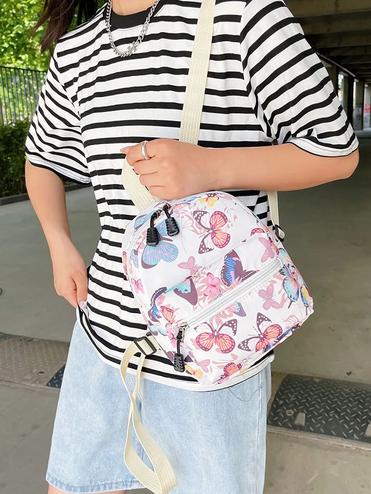 Zaino da donna con stampa di motivi animali stile preppy Borse piccole da donna casual