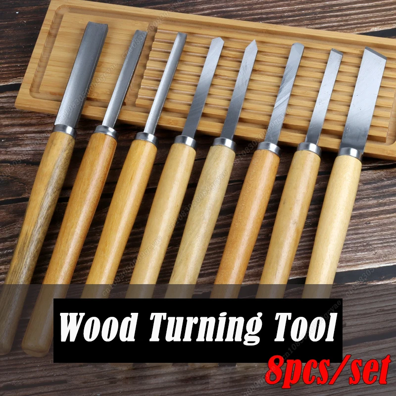 8 pz/set coltello da intaglio del legno tornio scalpello Set utensili per tornitura lavorazione del legno Gouge Skew separazione lancia nuovi