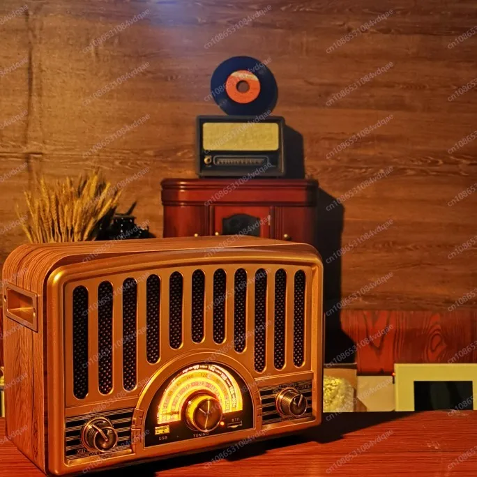 USB Rechargeable Classical Vintage Retro Bluetooth Bass Speakers Am Fm Sw Shortwave Multiband Transistor Old Antique Home Radio
