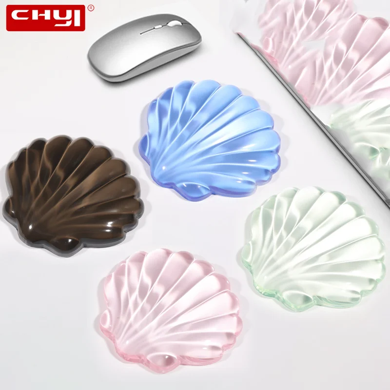 

Crystal Shell 3D Stereoscopic Mouse Pad Transparent Scallop Style Wrist Health Pad Carpal Pad Hand Pillow For Office Gamer Mouse