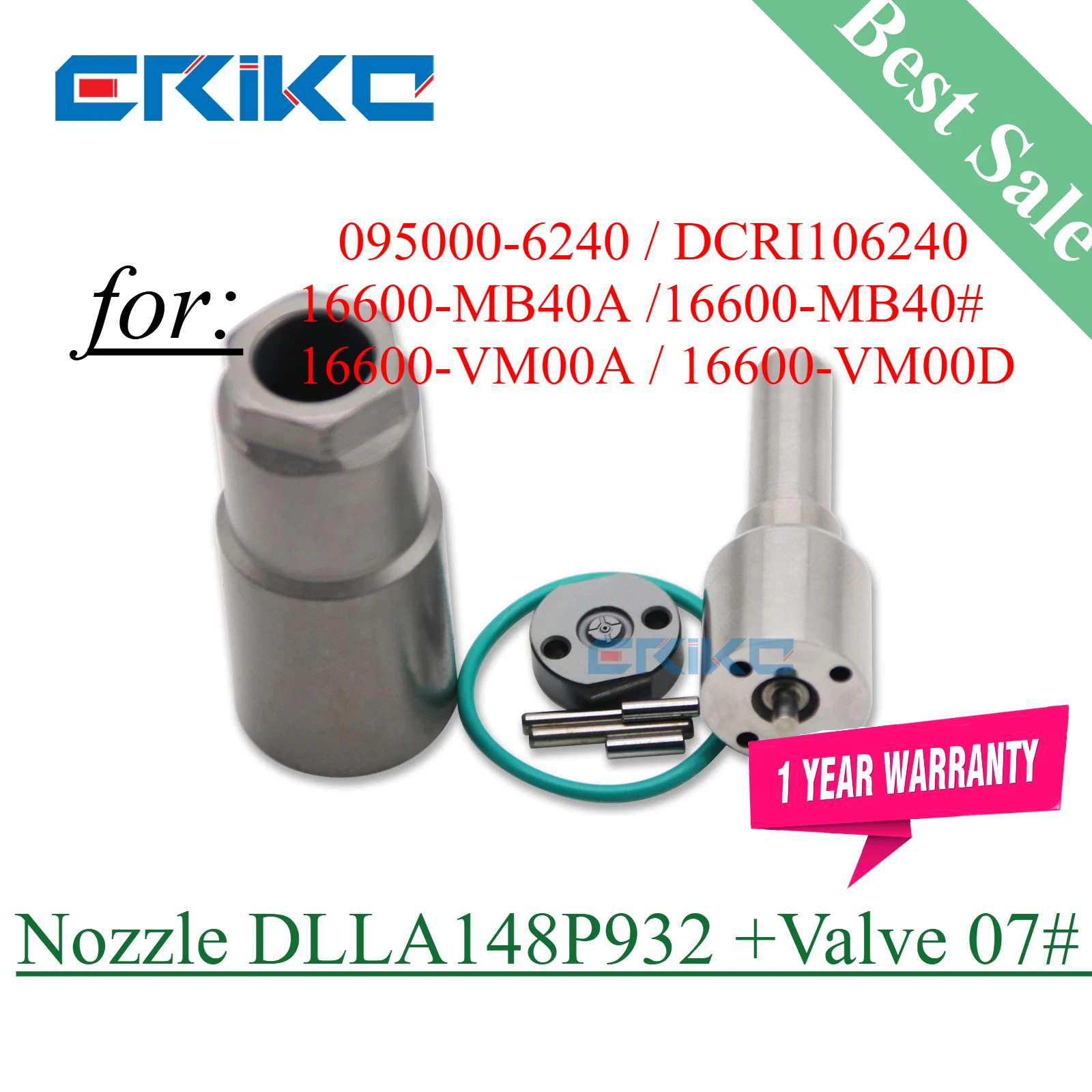 

095000-6240 16600-VM00D Injector Repair Kit Nozzle DLLA148P932 Valve 07# for Nissan Frontier 16600-MB40A 16600MB40A 16600-VM00A