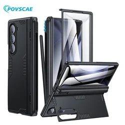 Shockproof Phone Case For Samsung Galaxy Z Fold 6 With S Pen Holder&Screen Protector Armor Case Full Body Hinge Protection Cover