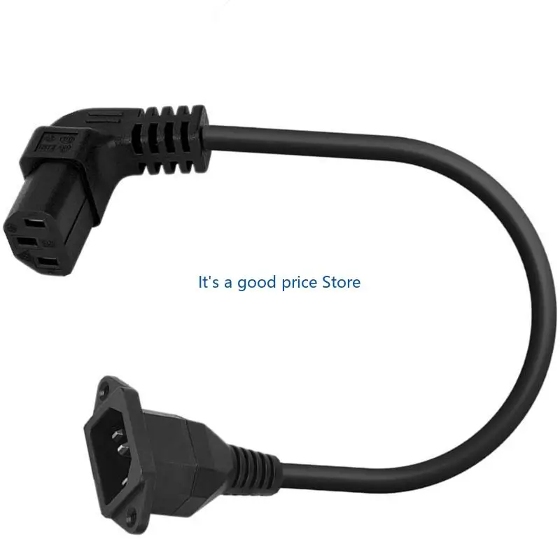  C14 to C13 Panel Mount Power Cable 90 Degree IEC320 C13 Female to C14 Male Cable