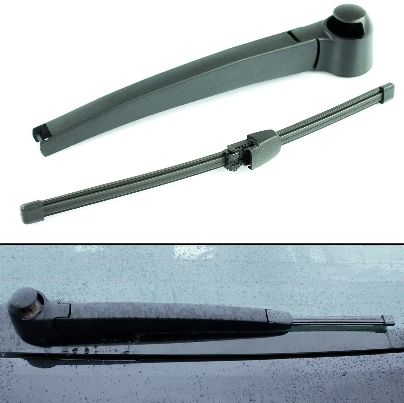 1set Rear Wiper Arm and Blade Replacement Kit for Volkswagen Polo2005-2009 Rear Windshield Windscreen Washer Wiper Arm Blade Set