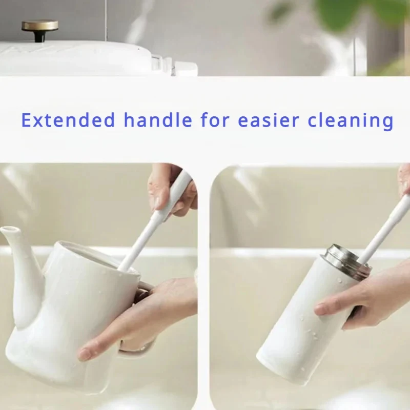 Picture 4: Foldable 360 degree comprehensive cleaning silicone brush with long handle design, reusable for bottles and cups
