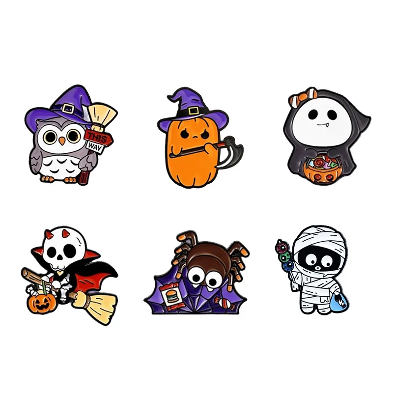 

Halloween Cute Wizard Hat Owl Brooch Metal Pin Badge Unisex DIY Clothes Bags Shoes Hat Scarf T-shirt Jeans Accessories