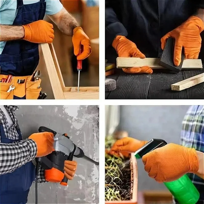 100pcs-safety-work-gloves-heavy-duty-orange-nitrile-gloves-industrial-disposable-gloves-with-diamond-textured-grip-for-mechanic