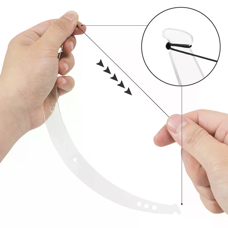 Microblading Bow And Arrow Line Ruler Pre-Inked Tattoo PMU Mapping Measuring Tool for Permanent Makeup Convenient Storage