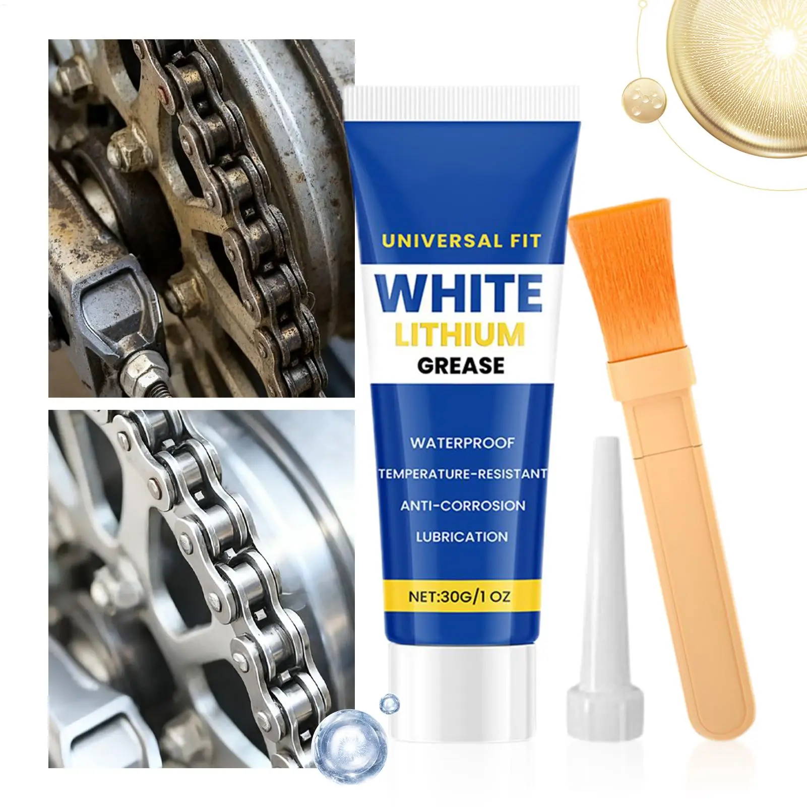 White Lithium Grease Lubricant Waterproof Bearing & Hinge Lube for Garage Door Automotive Parts Metal Protection