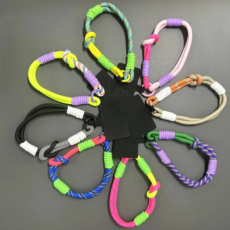 Korean mobile phone lanyard cute knot portable anti-loss hand bracelet chain for iPhone 16 Pro Max Xiaomi colorful rope chain