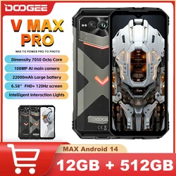 DOOGEE V Max Pro 5G Rugged Smartphone 12GB+512GB 100MP AI Camera 22000mAh 33W 6.58