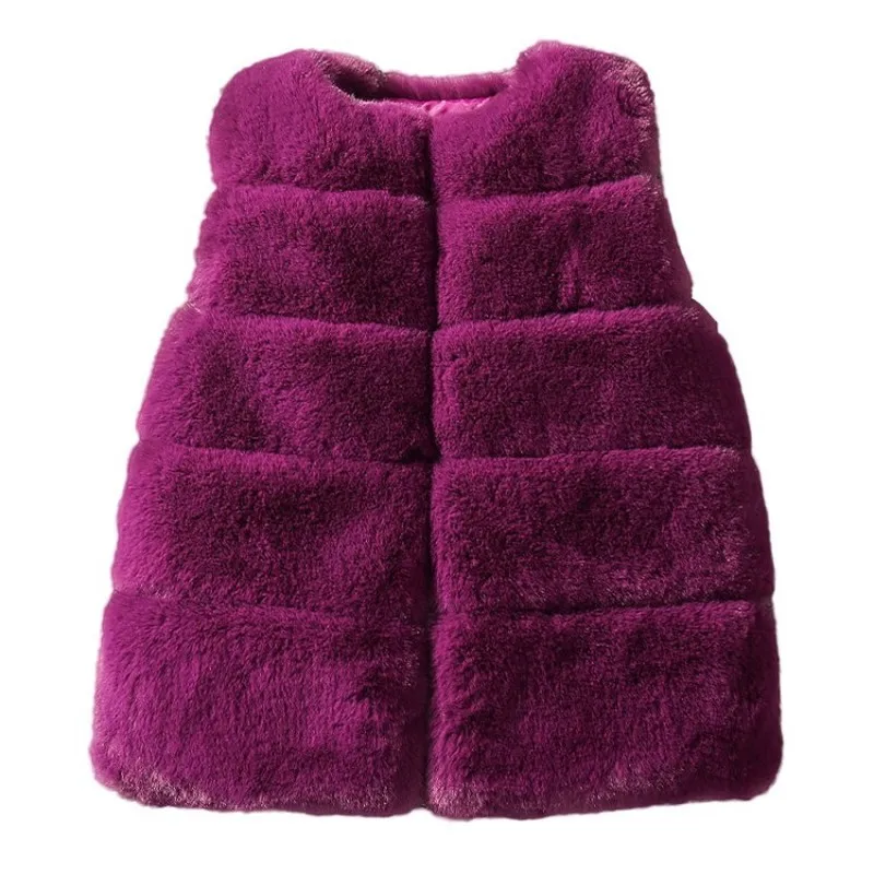 Kids Girls Faux Fur Vest Coats Winter Warm Waistcoat Sleeveless Children Fur Jacket Baby Girls Outwear Clothes