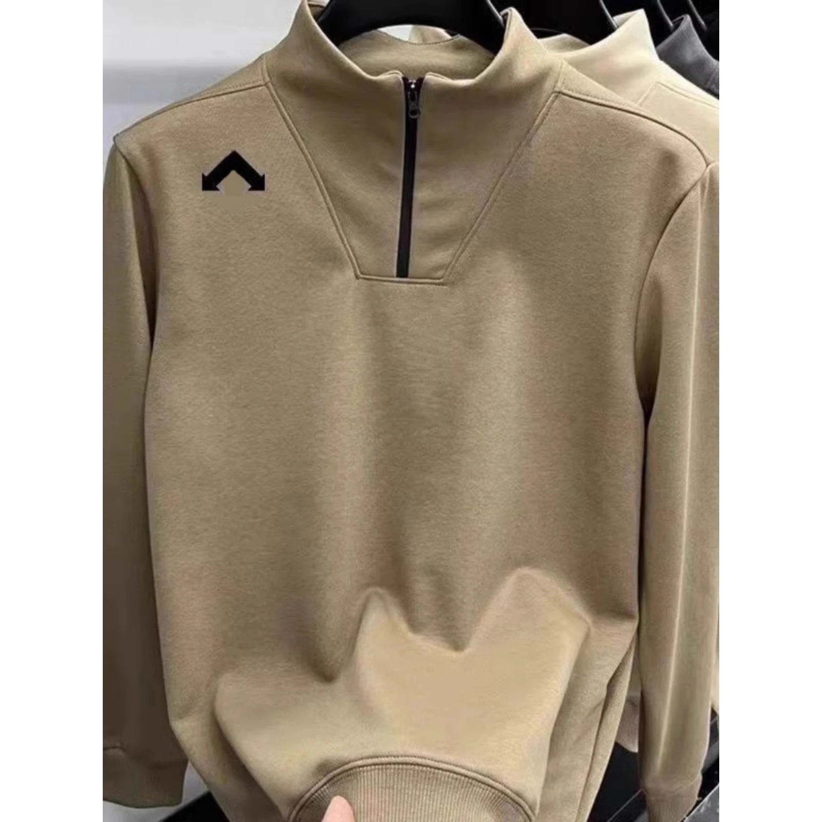 

Мужская повседневная толстовка с длинными рукавами и молнией, из полиэстера, теплая, молодежная, модная, осенне-зимняя, больших размеров