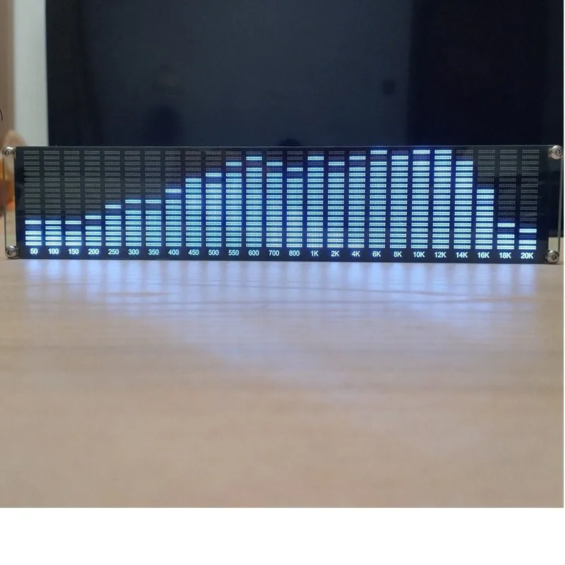 AK2518 LED Music Spectrum Rhythm Light Sound‑Controlled Mic & Wired Audio Signal Input VU Meter Atmosphere Display