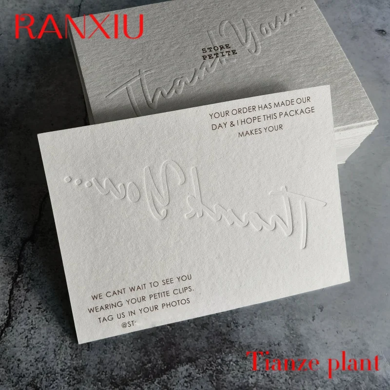 Custom Manufacturer custom printing high grade gilding embossed paper gift business thank you card