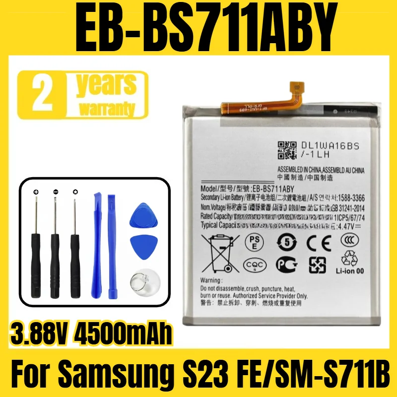 

EB-BS711ABY Samsung Mobile Phone Battery For Samsung S23 FE/SM-S711B Battery New Large Capacity Delivery Tool 3.88V 4500mAh